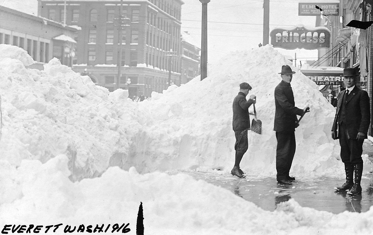 100 years ago 1916 Snow Storm Historic Everett