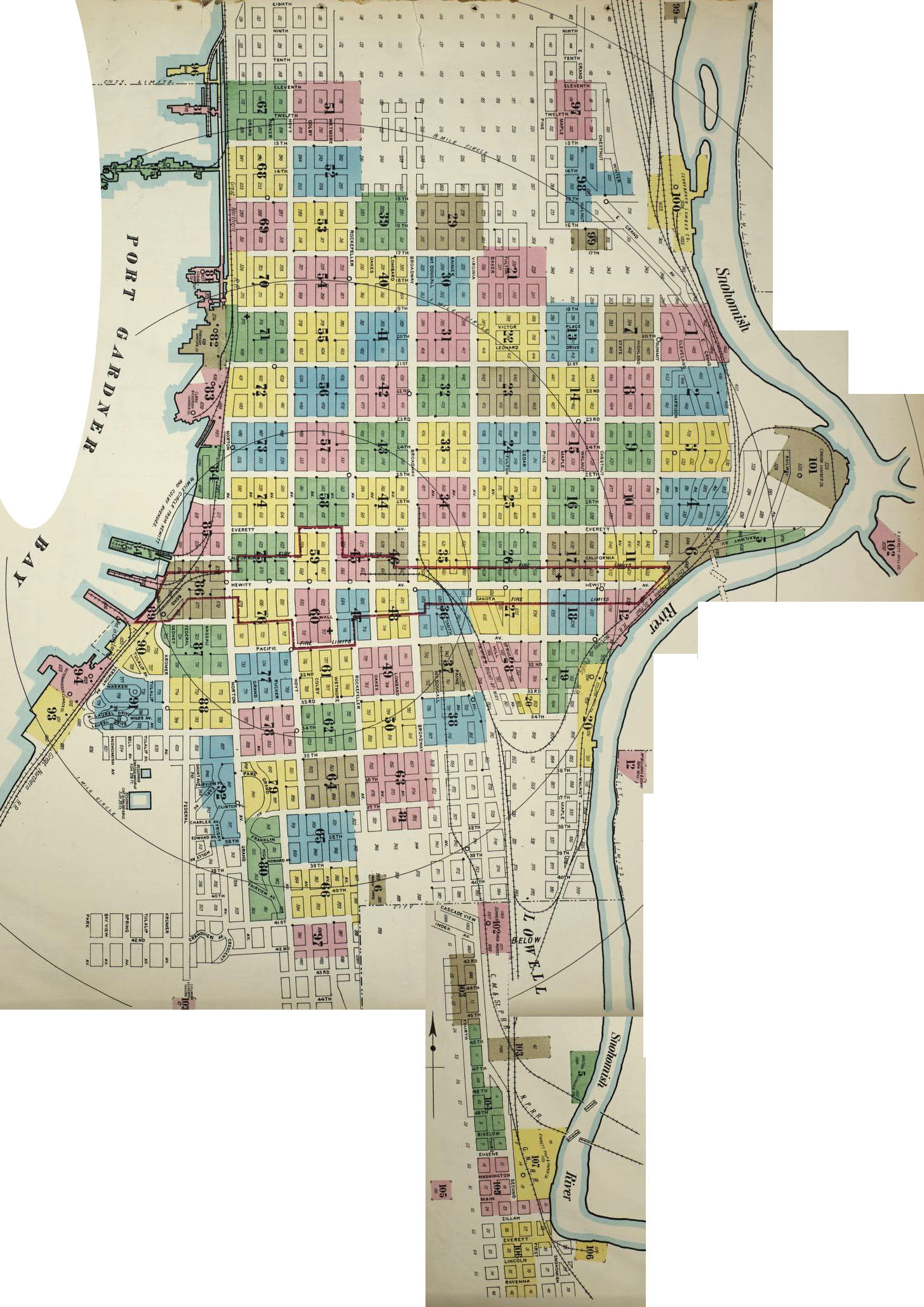 City Of Everett Zoning Map Historic Maps Of Everett Wa